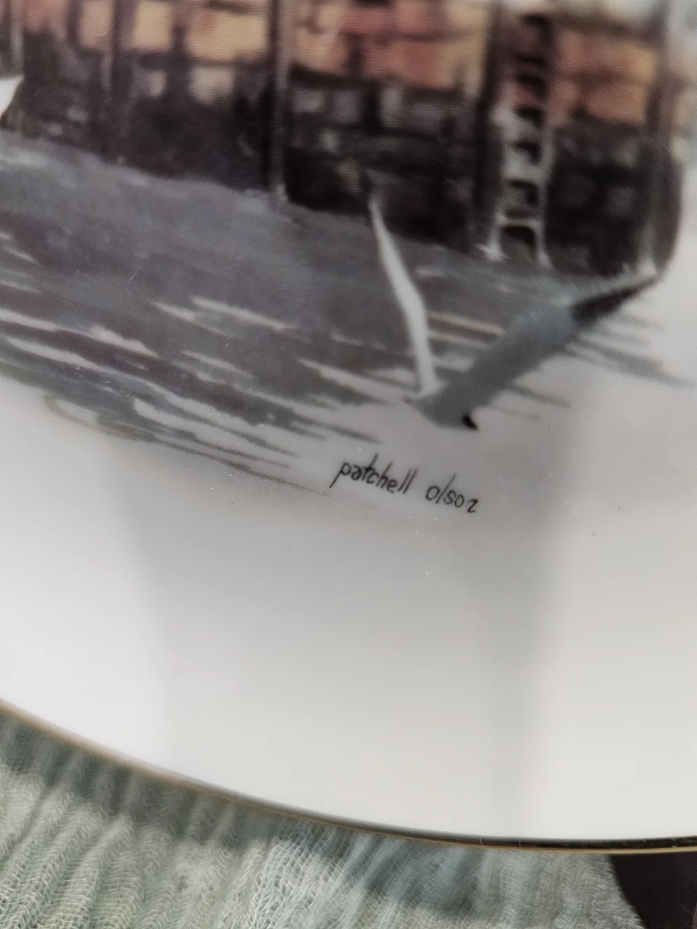 Vintage 1989 Patchell Olson Collector Plate Motif No. 1 Rockport MA Boathouse